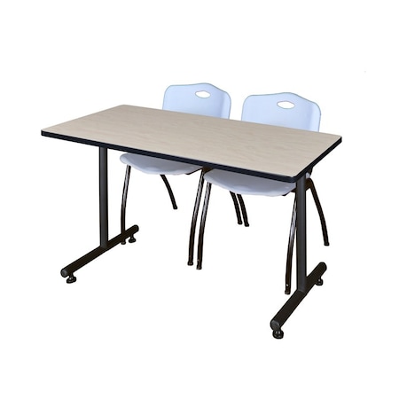 Kobe Rectangle Tables > Training Tables > Kobe Training Table & Chair Sets, 48 W, 30 L, 29 H, Maple MKTRCT4830PL47GY